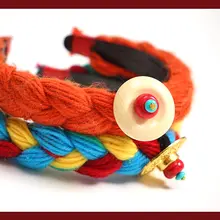 女性用 藏式ヘアアクセサリー【アンティーク風・ヘアバンド・バイカラー】