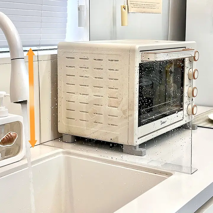 透明キッチンシンク用水はね防止バー【洗い物用・高めの設計】