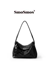 レトロデザインのダイヤモンドキルティング ビジネス用ショルダーバッグ【通勤・シンプル】