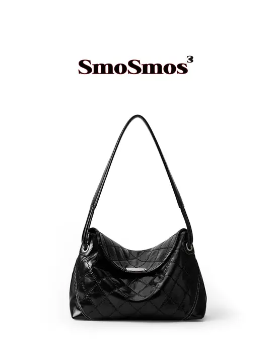 レトロデザインのダイヤモンドキルティング ビジネス用ショルダーバッグ【通勤・シンプル】