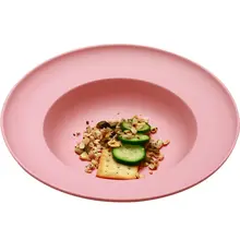北欧デザインの陶器製パスタプレート【丸形・サラダやスープ用】