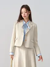 洗練されたデザイン！レディース秋用スーツジャケット【職場・面接対応】【小柄サイズ・シングルブレスト】（セットアップ対応）