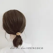 マット金属ミニマリストヘアゴム【丸型・方形中国結び・おしゃれ】