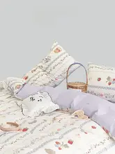 可愛いウサギ柄のピンク色シーツ【全棉・女の子向け・ベッドリネン】（セットアップ対応）