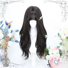 ロリータロングカーリーヘアフルヘッドギアネットレッドロングヘア