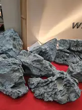 灰色フェイクストーンフォーム彫刻山のオブジェ【PU素材・庭用・インテリア装飾】