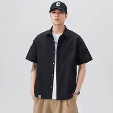 夏用薄手デザインの半袖シャツ【カジュアル・ルーズフィット・ヴィンテージ風】