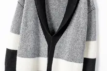 重厚感のあるウールカーディガン【女性用・Vネック・中長丈・冬用】