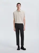 ストレッチ素材のスリムフィット九分丈パンツ【カジュアルスタイル・男性用】（セットアップ対応）