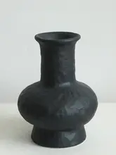 シンプルな陶器製花瓶【水耕栽培・アートデコレーション用】