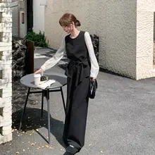 高級感あふれる春のコーディネート【フェイクツーピース・ブラウスとワイドパンツ】（セットアップ対応）