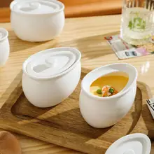陶器製蒸し卵ボウル【蓋付き・一人用・スチーム調理】