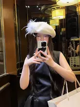 極上の柔らかさのウール製ベレー帽【秋冬用・ヴィンテージスタイル・おしゃれなデザイン】