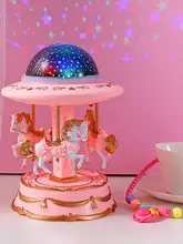 星空投影の回転木馬音楽ボックス【カートゥーンデザイン・誕生日プレゼントに最適】