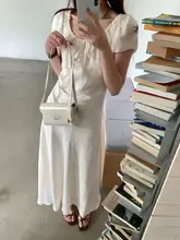優雅な白色のフラワーデザインワンピース【夏用・ティータイム・リボン付き】
