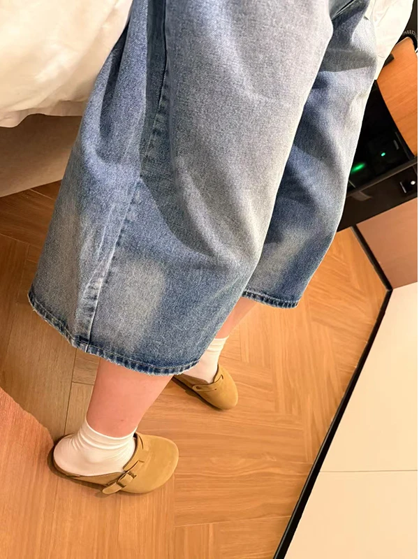 ハイウエストゆったりデニムパンツ US7サイズの適合度と 実際のフィット感