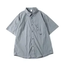 夏用薄手速乾アウトドア作業シャツ【ポケット付き・短袖・フィット】