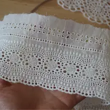 高品質コットン刺繍花柄布地縁取り【DIY用・カーテン・衣服・スカートの縁に最適】