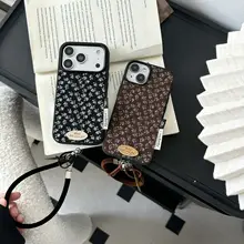 スマホケース iPhone対応 秋冬 ヴィンテージ 花柄 起毛 耐衝撃 ショートストラップ付き 個性的 「HEYYEH」