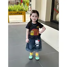 女の子用カートゥーン短袖Tシャツ【夏用・韓国風・プリントデザイン】