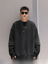 刺繍ロゴデザインの裏起毛スウェットシャツ【メンズ・カジュアル・冬用】