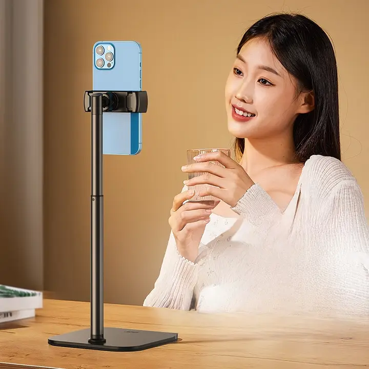 多機能調節可能なスマートフォン用デスクスタンド【自撮り・動画撮影対応・家庭用】