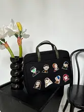 カートンデザインのブラックショルダーノートパソコンバッグ【かわいい・高級感・レディース用・適応可能なサイズ】