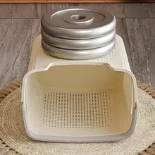 通気性のある大容量のプラスチック製洗濯物バスケット【洗面所・持ち手付き・家庭用】