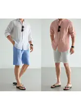 イタリアンスタイルの高級感あるリネン製ショートパンツ【夏用・快適でゆったり】