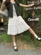 ミモレ丈 フレアスカート レディース 水玉 フリル ゆったり 韓流 きれいめ 上品 着回し 夏 「hollyii」