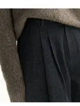 ハイウエスト バルーン デニムパンツ 通勤 ユニバーサル 炭黒 日本素材