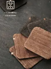 マット ティーセッティング 手作り布製 古法柿染め レトロスタイル