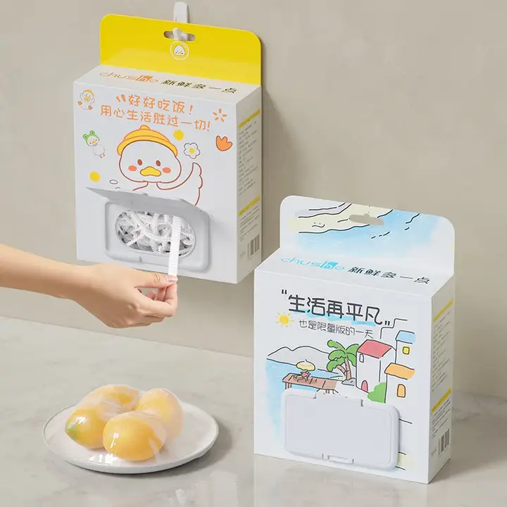 使い捨て食品グレードの保存ラップ【電子レンジ用・ボウルや皿のカバー】
