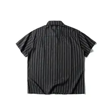 ストライプ柄のコットン半袖シャツ【フィット・夏用・メンズ】