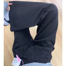 大きいサイズ ブラック ルーズフィット テクスチャー感のある ストレートデニムパンツ【ハイウエスト・ワイドレッグ・夏用】