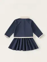 春夏用ヴィンテージ風チェリー刺繍付き女の子用コート＆スカート【翻領・おしゃれデザイン】（セットアップ対応）