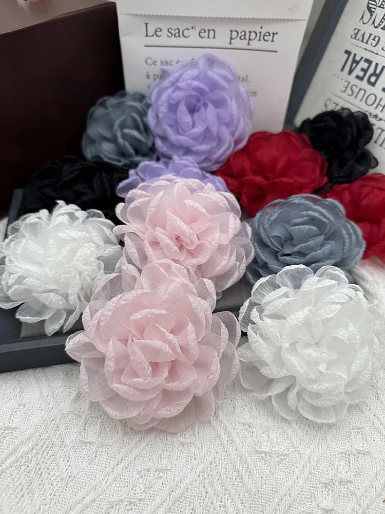 手作りヘッドドレス生花の装飾用花飾り：9cmサイズのドレス・スカートエッジに最適な糸フラワーローストエッジ