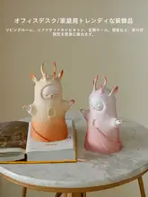 陶磁器製 角天兔デスク装飾オブジェ【景徳鎮製・ユニークデザイン】