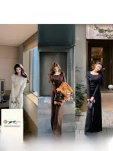 高品質の精紡羊毛ニットセットアップ【ひだ袖・スリム効果】（セットアップ対応）