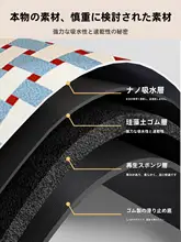 粉色の防滑キッチンマット【シリカゲル吸水・油分吸収・L字型】