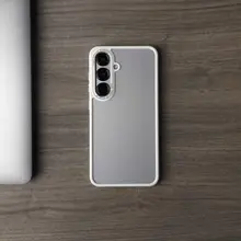 極上の柔らかさのマットホワイトスマートフォンケース【GalaxyS25・S24用・指紋防止・半透明】