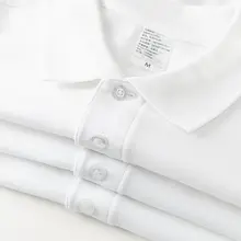 重厚感のある白色ピケ生地ポロシャツ【半袖・夏用・カジュアル】