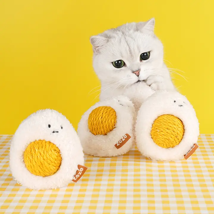 猫用麻ひもボール【猫おもちゃ・耐噛み性・遊び道具】