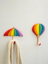 カラフルな傘と風船デザインの粘着フック【穴あけ不要・かわいい装飾用】
