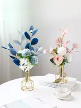 北欧スタイル造花セット【ガラス花瓶付き・リビング・ダイニング用インテリア】