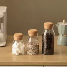 コルク蓋付きガラス密封容器【コーヒー豆・砂糖保存用・キッチン用】