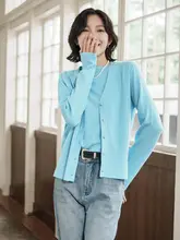 LUKA 高品質ニットカーディガン＆Tシャツ2点セット【秋季用・短袖・レディース】