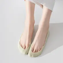 夏用 薄手コットンの滑り止め付き女性用フットカバー【ハイヒール対応・浅口・つま先保護】