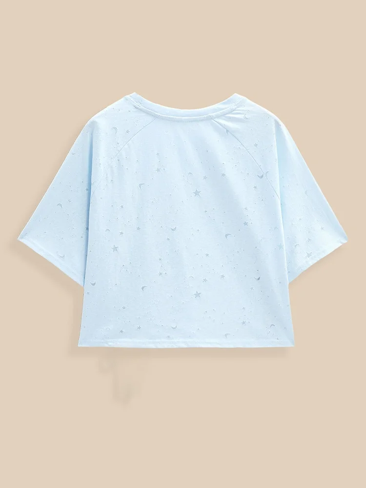 5月カジュアルコーデに最適な夏用五分袖Tシャツ【韓国風スウィートデザイン】