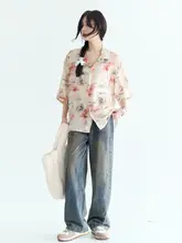ジーンズ 女性 ゆったりパンツ ヴィンテージウォッシュ クラシック カジュアルパンツ